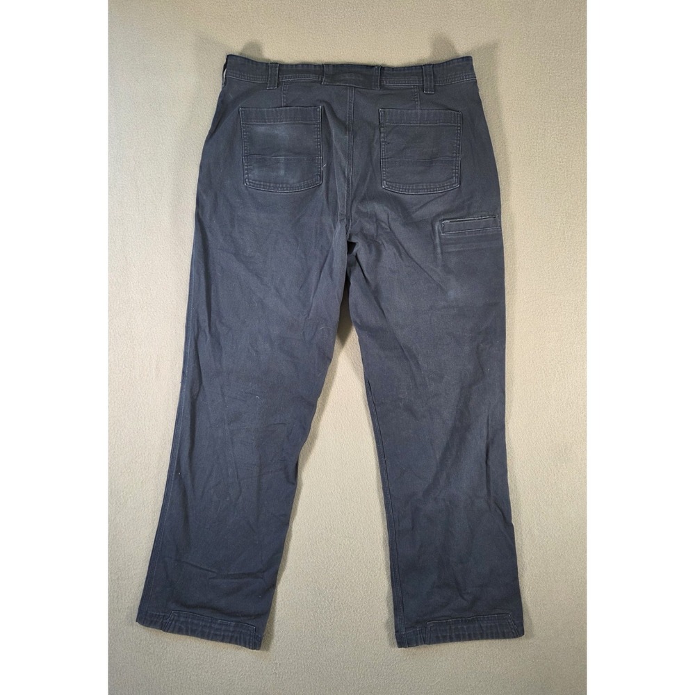 Duluth Trading Co Pants Mens 38x32 Navy Canvas Flex Fire Hose Workwear Straight - Picture 6 of 7